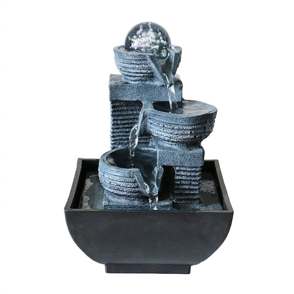 HIHELO Tabletop Fountain Office Flowing Water Lucky Fountain Simple Living Room Tabletop Fountain Feng Shui Ball TV Cabinet Desktop Fountain Indoor Fountain