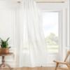 ATLINIA 100% Linen Sheer Curtain White Panel - 1 Panel Window Natural Linen Sheer for Bedroom Living Room Farmhouse Light Curtain Filtering Door Shades Privacy Rustic Boho Door Drape 63 inch view 1