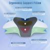 SAHEYER Memory Foam Cervical Pillow, 2 in 1 Ergonomic Orthopedic Neck Pillow for Neck and Shoulder Pain Relief, Side Sleeper Pillow for Side Back Stomach (Grey) view 3