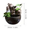HIHELO Tabletop Fountain Ceramic Water Fountain Decoration Living Room Home Waterscape Lucky Fengshui Wheel Bonsai with Atomizer Desktop Decoration Indoor Fountain view 2