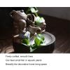 HIHELO Tabletop Fountain Ceramic Water Fountain Decoration Living Room Home Waterscape Lucky Fengshui Wheel Bonsai with Atomizer Desktop Decoration Indoor Fountain view 3