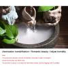 HIHELO Tabletop Fountain Ceramic Water Fountain Decoration Living Room Home Waterscape Lucky Fengshui Wheel Bonsai with Atomizer Desktop Decoration Indoor Fountain view 4
