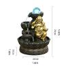 HIHELO Tabletop Fountain Fotai Waterfall Fountain Feng Shui Polo Office Decoration - Round Water Flow Waterfall Suitable for Office Bedroom Decoration Indoor Fountain view 2