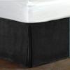Crown Bedding Wrap Around Bed Skirt Black Color Valvet Bed Skirt 16 inch Drop Length Bed Skirt Dust Ruffle with Split Corners King. (76 x 80) view 1