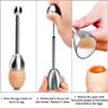 10 Pcs Egg Cups for Soft Boiled Eggs, Jawbush Egg Cracker Topper Set for Raw Hard Boiled Eggs, 4X Egg Spoons, 4X Egg Cups, 1x Magnet Egg Piercer, 1x Stainless Steel Egg Topper Egg Guillotine view 4