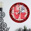 Valentine's Day Love Gnome Wooden Clock Red Pink Dot Stripes Heart Wreath Clock Wing Cupid Valentine Wooden Decorative Clocks Battery Operated Silent Clocks for Living Room 10inch view 3