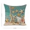 Beach Starfish Conch Throw Pillow Cover Beach Starfish Fishing Cushion Case Beach Starfish Conch Pillow Cover Hidden Zipper Beach Starfish Conch Pillow Case for Living Room Couch Sofa 18x18in view 2