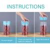 3pcs Airtight Food Storage Containers, Clear Plastic Jar with Airtight Lid Food Containers for Dry Foods Cookie Nuts Beans view 4