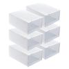 Deosdum 6PCS Clear Plastic Shoe Box, Thickened Shoe Storage Boxes Stackable Shoe Organizer Containers Space Saving for Shoes, Sneaker, High Heels, Slipper view 1