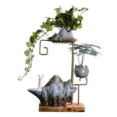 HIHELO Tabletop Fountain Chinese Flowing Water Ornament Feng Shui Lucky Tabletop Fountain Living Room Office Bedroom Fountain Table Top Ornament Indoor Fountain