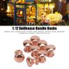 SPYMINNPOO 8Pcs 1:12 Scale Miniature Round Head Knobs, Metal Dollhouse Door Handle Knobs Furniture Knobs Accessories (Bronze) view 2