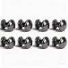 8Pcs 1:12 Scale Miniature Round Head Knobs, Metal Dollhouse Door Handle Knobs Furniture Knobs Accessories (Black) view 1