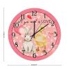 Saint Valentine's Day Wood Wall Clock Love Heart Farm Duck Rabbit Clocks All You Need is Love Farm Animal Art Clocks Non-Ticking Silent Wall Clock for Bedroom 10inch Wedding Gift view 2