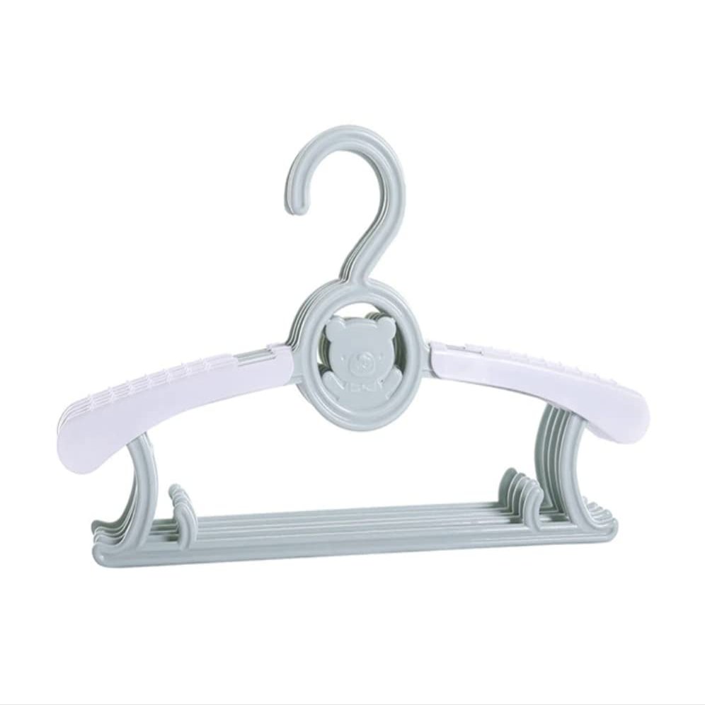 10 Pack Baby Toddler Kid Hangers, Plastic Clothing Children Organizer, Flexible Racks, Adjustable Extendable Newborns Infant Clothes Storage, Nursery's Laundry Closet for Girl Boy