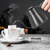 304 Stainless Steel Thermometer Coffee Gooseneck Drip Kettle Spout Coffee Drip Pot with Wooden Handle view 2