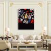 Joan Miro Poster Modern Surrealism Canvas Painting Abstract Prints Wall Art Picture for Living Room Home DecorWoman and Bird (60x78cm-(23.6x30.7in),Framed) view 3