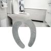 2 Pcs Toilet Warmer Cover,Toilet Seats Cover, Soft Comfortable Warm Washable Self Adhesive Flannel Toilet Seats Cover Cushion (Grey) view 3