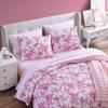 Betsey Johnson - Quilt Set, Reversible Brushed Microfiber Bedding with Matching Shams, Diamond Stitched Bedroom Decor (Floral Vineyard Pink, Queen) view 3
