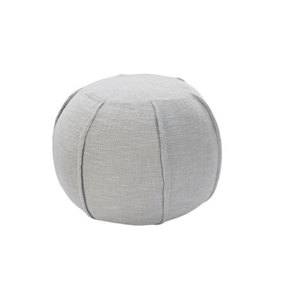 CC Home Furnishings 18" Solid Gray Pleated Handcrafted Round Pouf Ottoman