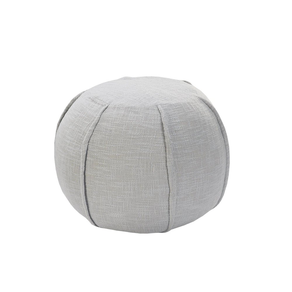 CC Home Furnishings 18" Solid Gray Pleated Handcrafted Round Pouf Ottoman