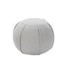CC Home Furnishings 18" Solid Gray Pleated Handcrafted Round Pouf Ottoman view 1