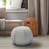 CC Home Furnishings 18" Solid Gray Pleated Handcrafted Round Pouf Ottoman view 2