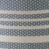 CC Home Furnishings 20" Blue and White Striped Round Pouf Ottoman view 2