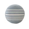 CC Home Furnishings 20" Blue and White Striped Round Pouf Ottoman view 3