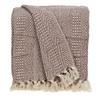 CC Home Furnishings Brown and Beige Woven Handloom Herringbone and Gingham Throw Blanket 52" x 67" view 1