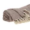 CC Home Furnishings Brown and Beige Woven Handloom Herringbone and Gingham Throw Blanket 52" x 67" view 4