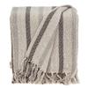 CC Home Furnishings Beige and White Woven Handloomed Striped Throw Blanket 52" x 67" view 1