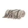 CC Home Furnishings Beige and White Woven Handloomed Striped Throw Blanket 52" x 67" view 3