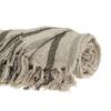 CC Home Furnishings Beige and White Woven Handloomed Striped Throw Blanket 52" x 67" view 4