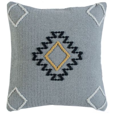 CC Home Furnishings 20" Gray and White Scandinavian Diamond Motif Square Throw Pillow