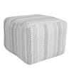 CC Home Furnishings 18" Gray and White Chevron Striped Square Pouf Ottoman view 1