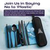 Taplord Portable Travel Silverware Set With Case, Includes 10 Pcs of Travel Utensils With Case, Stainless Steel Flatware Set For Camping, Lightweight (Black) view 4