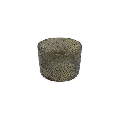 3.5" Brown Rectangular Bubble Glass Hurricane Vase