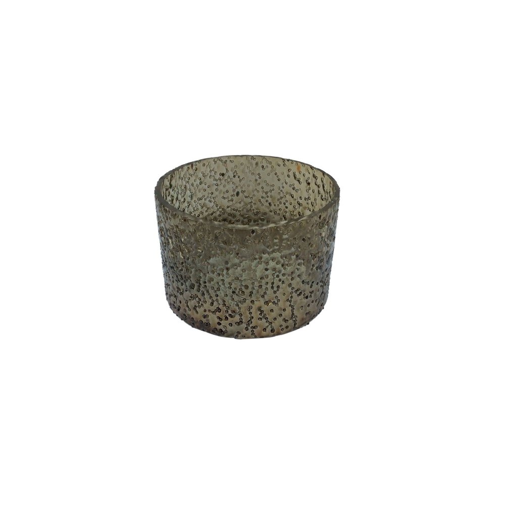 3.5" Brown Rectangular Bubble Glass Hurricane Vase