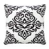 CC Home Furnishings 20" Black and White Damask Pattern Square Throw Pillow view 1