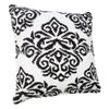 CC Home Furnishings 20" Black and White Damask Pattern Square Throw Pillow view 4