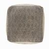 CC Home Furnishings 20" Taupe and Beige Geometric Handmade Square Pouf Ottoman view 3