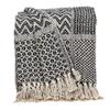 CC Home Furnishings Beige and Black Transitional Woven Handloom Throw Blanket 52" x 67" view 1