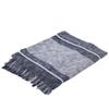 CC Home Furnishings 108" Blue and White Minimal Plaid Coverlet with Fringe - King Size view 2