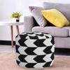 CC Home Furnishings 18" White and Black Chevron Arrow Round Pouf Ottoman view 2
