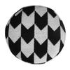 CC Home Furnishings 18" White and Black Chevron Arrow Round Pouf Ottoman view 4