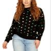 Tipsy Elves Metallic Clover Sweatshirt Size Medium view 1