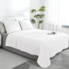 Easy-Going Twin Size Reversible Quilt Set with 1 Quilt and 1 Pillow Sham, Soft Bed Quilt Cover, Water Resistant Lightweight Microfiber Bedspread, Stain Resistant, White/White view 1