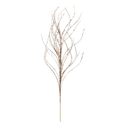 Vickerman 37" Champagne Wavy Twig Glitter Spray, 6 per Bag.