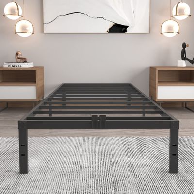 Umyder Twin XL Size Bed Frame with Steel Slats Support,Sturdy and Durable No Box Spring Needed 14 Inch High Platform Metal Bedframes Black Heavy Duty 3500lbs,Noise Free,Easy Assembly