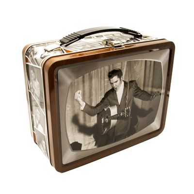 Aquarius Elvis TV Fun Box - Sturdy Tin Storage Box with Plastic Handle & Embossed Front Cover - Officially Licensed Elvis Merchandise & Collectible Gift